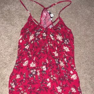American Eagle pink flowered tank top